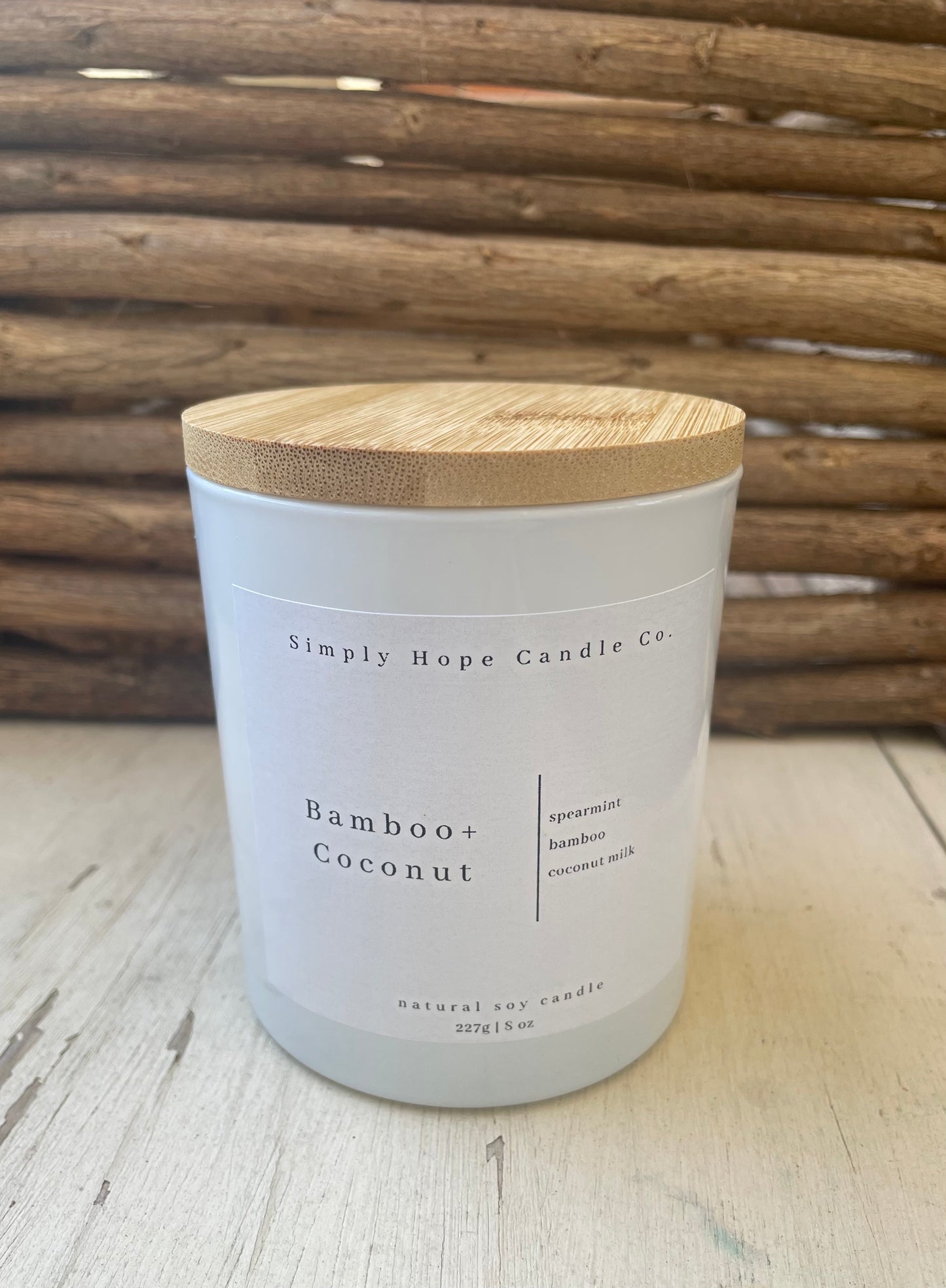 Soy Wax Candle, Bamboo + Coconut Scent, All Natural, Home Decor, Gift for Her, Hostess Gift, Non-Toxic, Fresh Scent Candle, Hand Made Candle