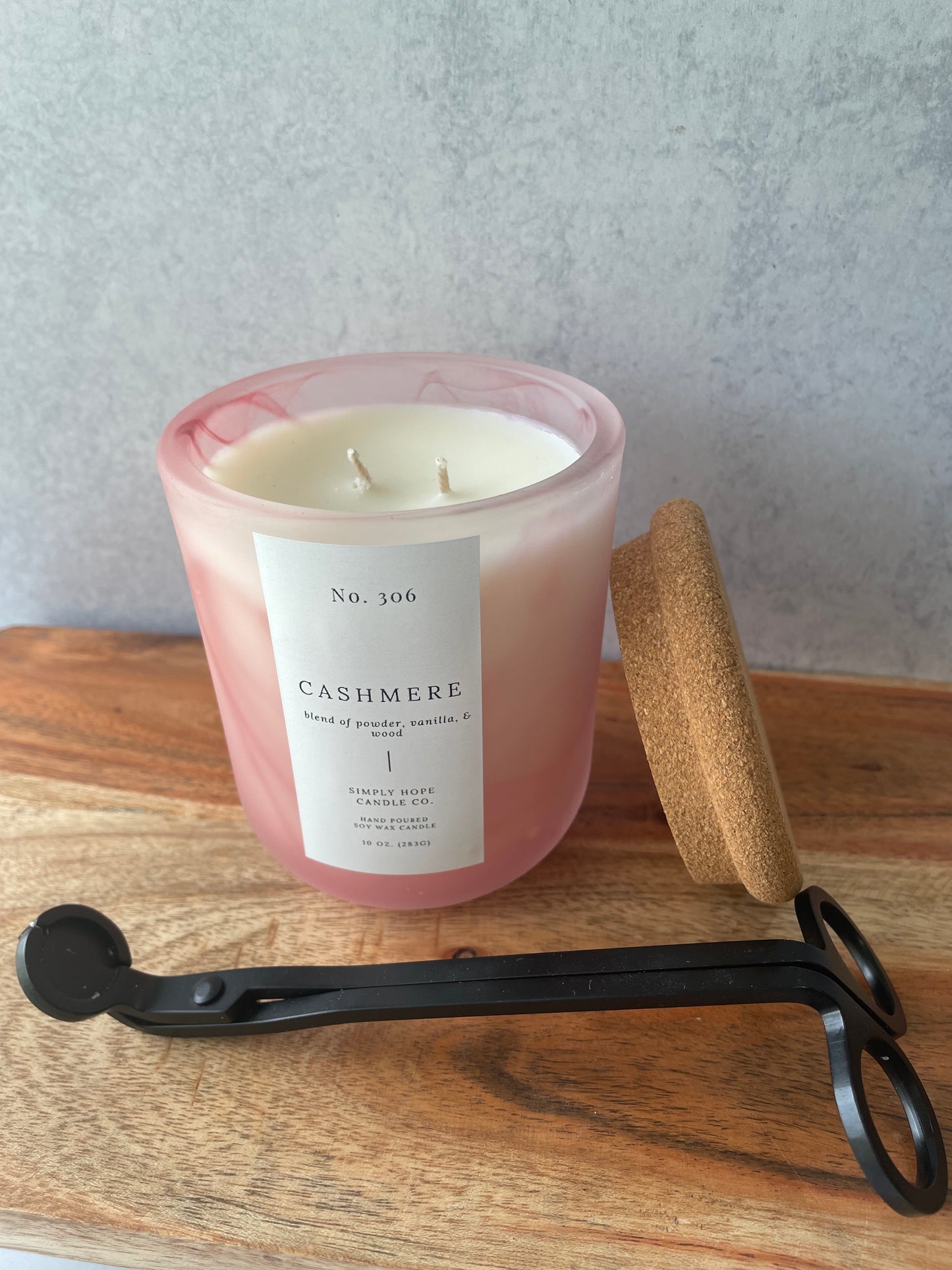 Soy Wax Candle, Cashmere Scent, All Natural, Home Decor, Gift for Her, Hostess Gift, Non-Toxic, Fresh Scent Candle, Hand Made Candle