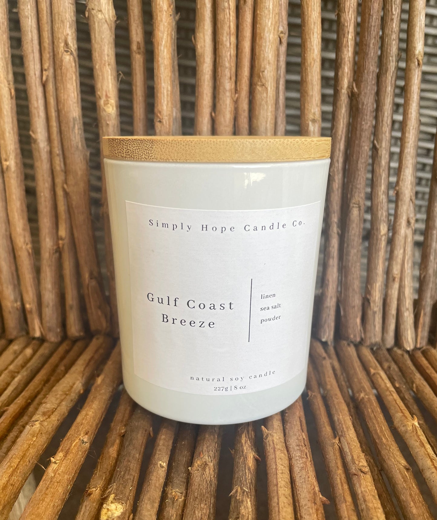 Soy Wax Candle, Gulf Coast Breeze Scent, All Natural, Home Decor, Gift for Her, Hostess Gift, Non-Toxic, Fresh Scent Candle, Hand Poured