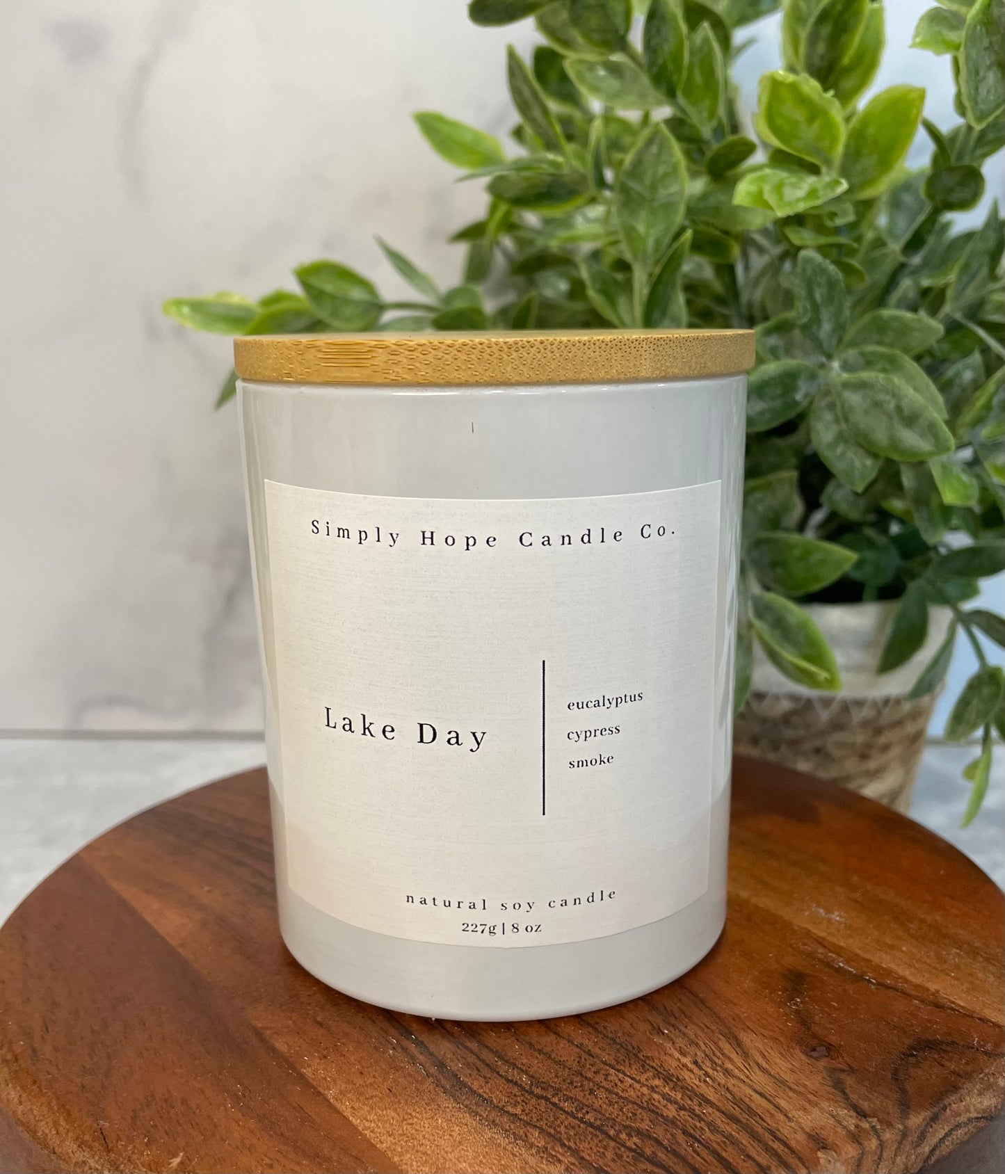 Soy Wax Candle, Lake Day Scent, Spring & Summer Candle, Home Decor, Gift for Her, Hostess Gift, Non-Toxic, Woody Scent, Hand Poured