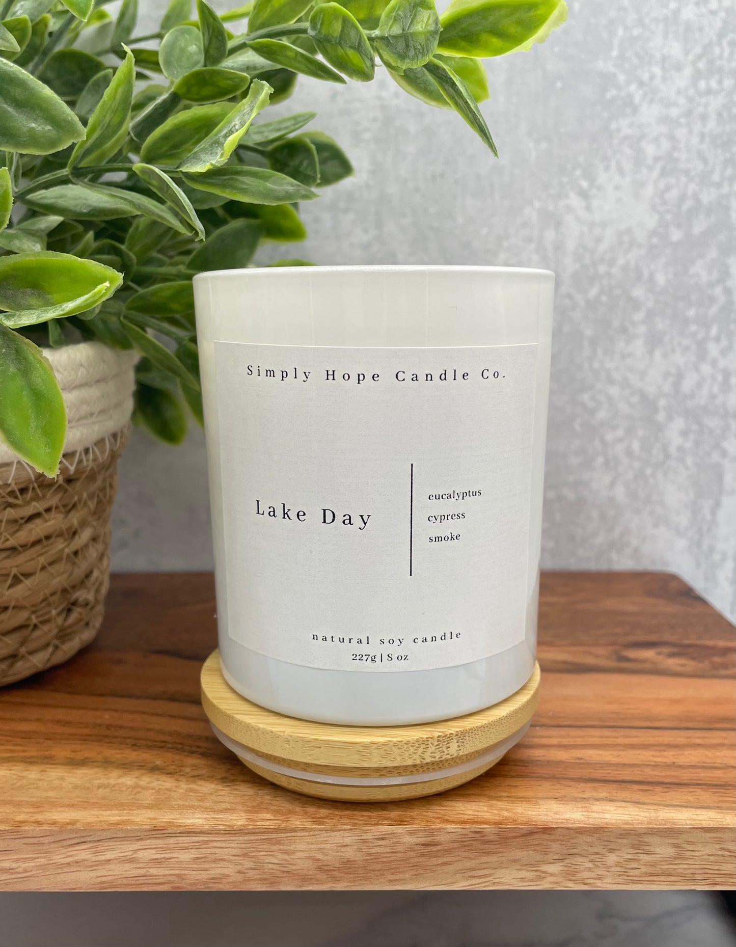 Soy Wax Candle, Lake Day Scent, Spring & Summer Candle, Home Decor, Gift for Her, Hostess Gift, Non-Toxic, Woody Scent, Hand Poured