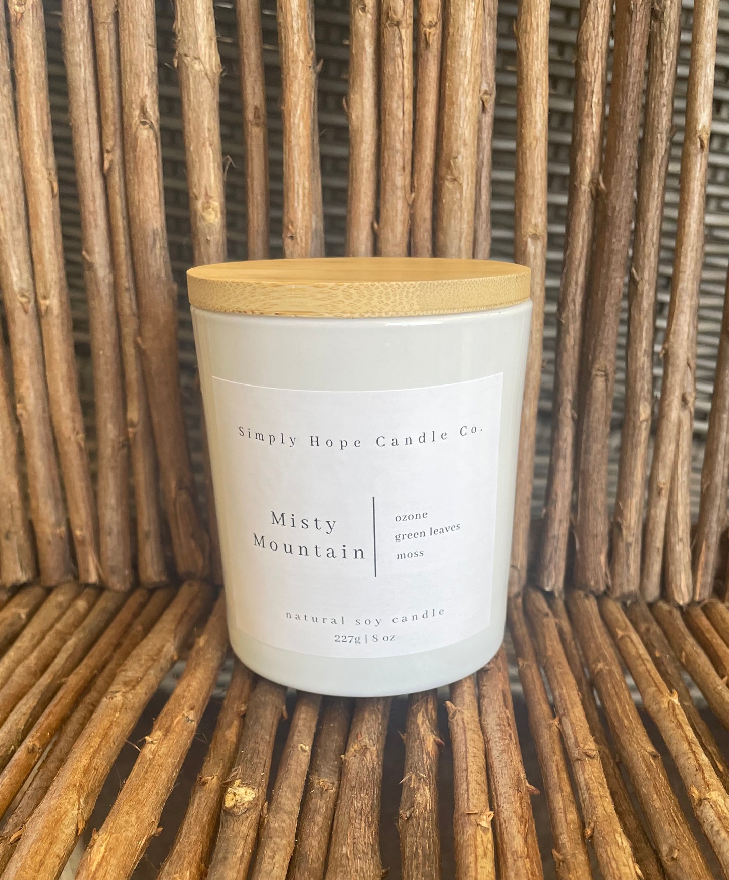 Soy Wax Candle, Misty Mountain Scent, All Natural, Home Decor, Gift for Her, Hostess Gift, Non-Toxic, Fresh Scent Candle, Hand Made Candle