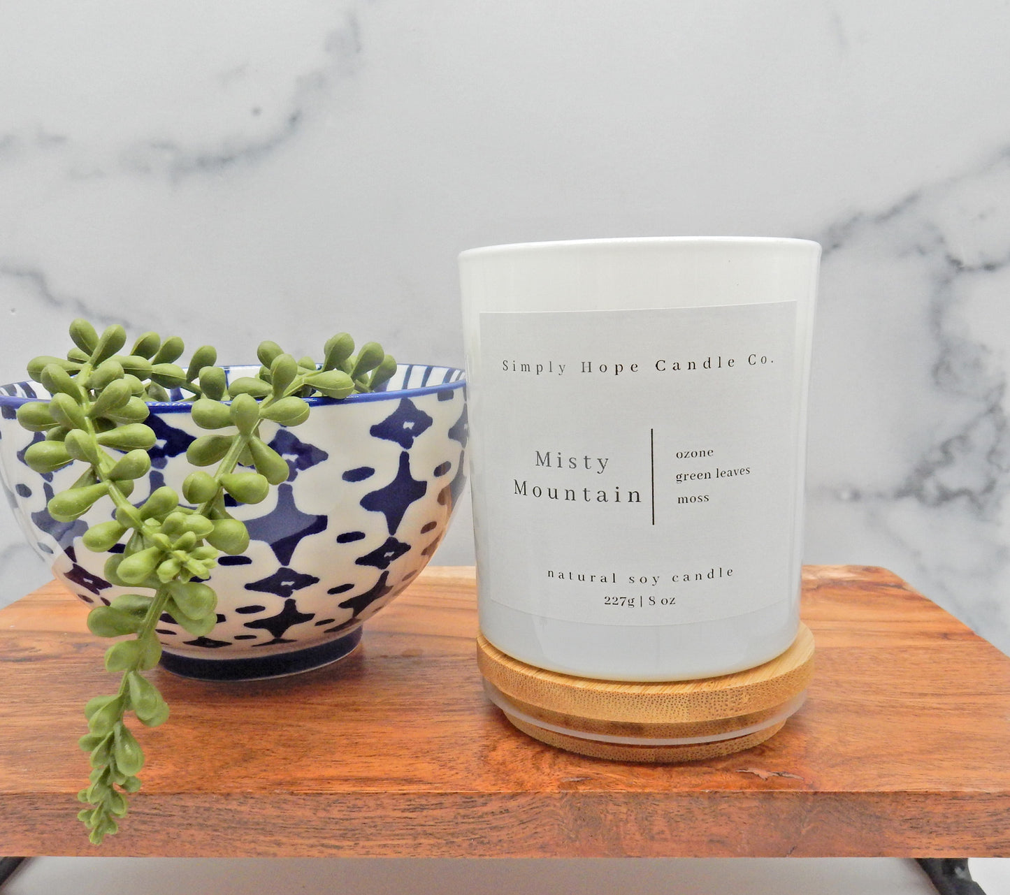 Soy Wax Candle, Misty Mountain Scent, All Natural, Home Decor, Gift for Her, Hostess Gift, Non-Toxic, Fresh Scent Candle, Hand Made Candle
