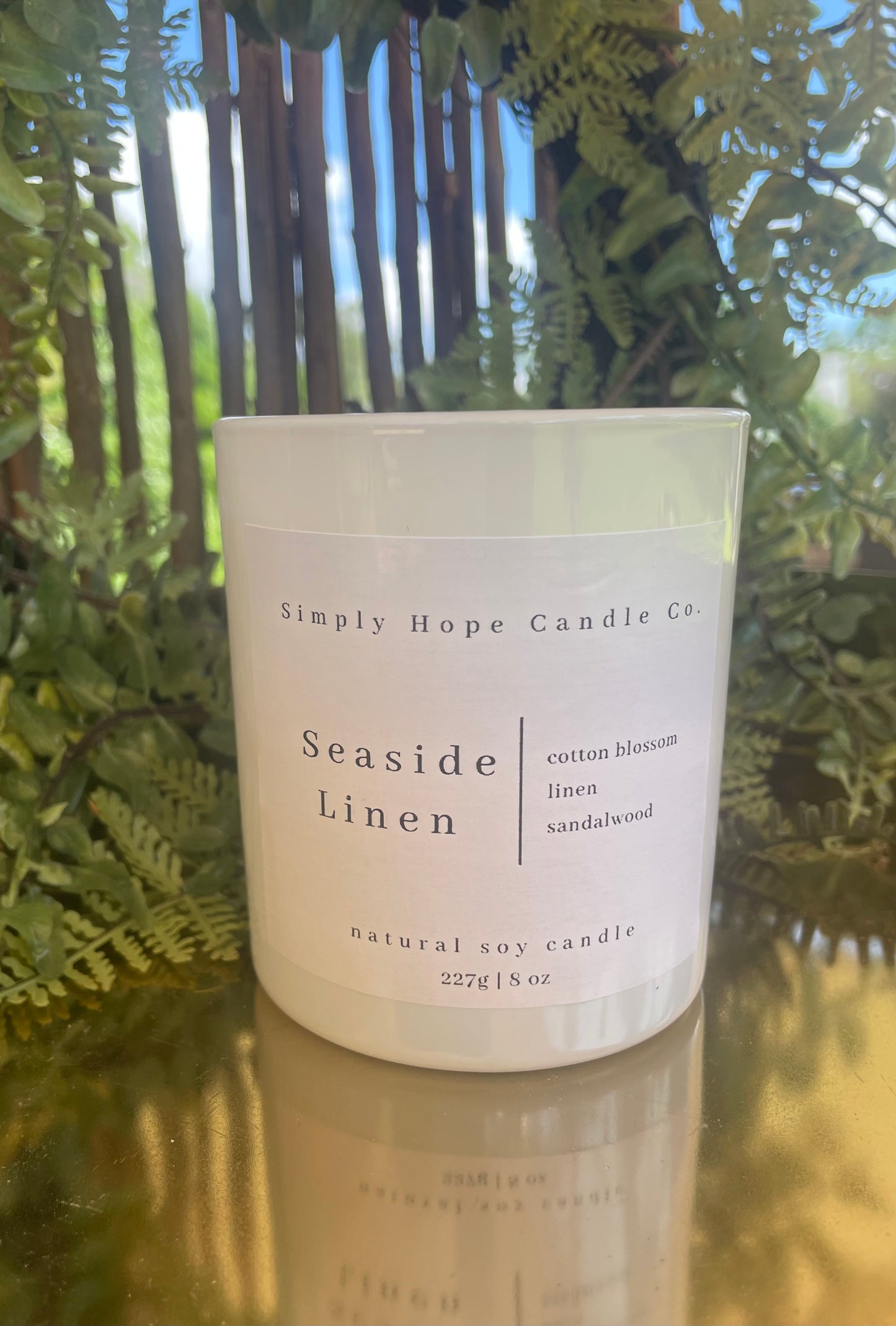 Soy Wax Candle, Seaside Linen, All Natural, Home Decor, Gift for Her, Non-Toxic, Fresh Scent Candle, Hand Poured Candle