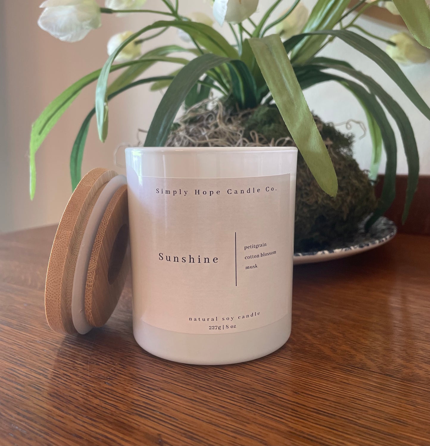 Soy Wax Candle, Sunshine, All Natural, Home Decor, Gift for Her, Hostess Gift, Non-Toxic, Fresh Scent Candle, Hand Poured