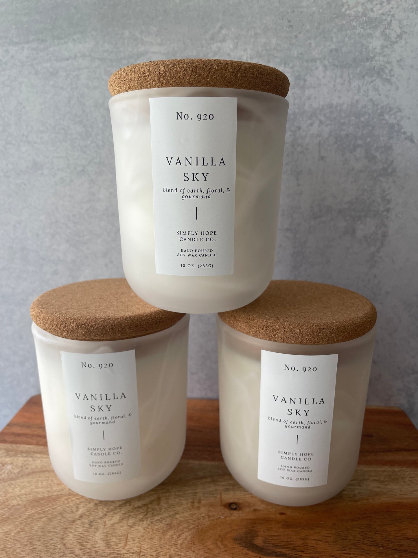 Soy Wax Candle, Vanilla Sky Scent, All Natural, Home Decor, Gift for Her, Hostess Gift, Non-Toxic, Fresh Scent Candle, Hand Made Candle