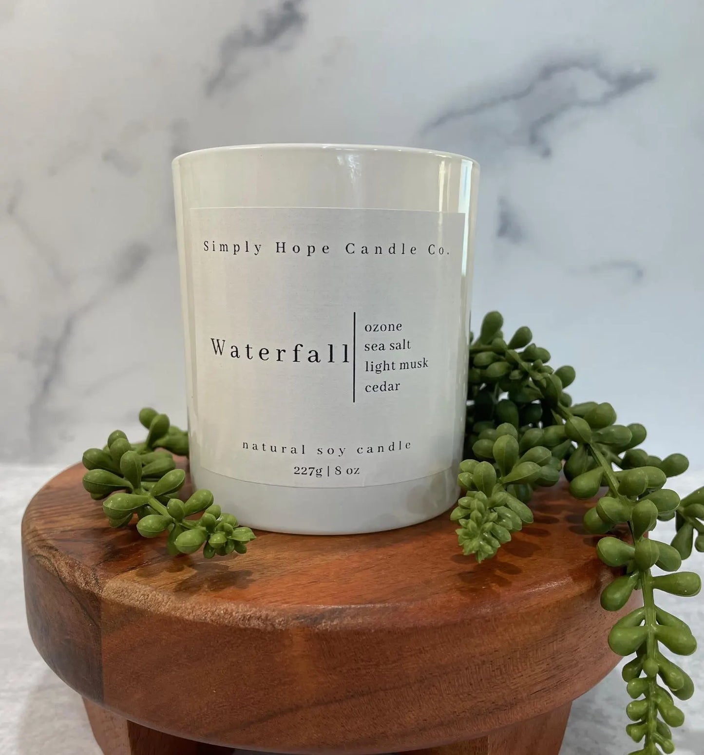 Soy Wax Candle, Waterfall Scent, All Natural, Home Decor, Gift for Her, Non-Toxic, Fresh Scent Candle, Hand Poured Candle