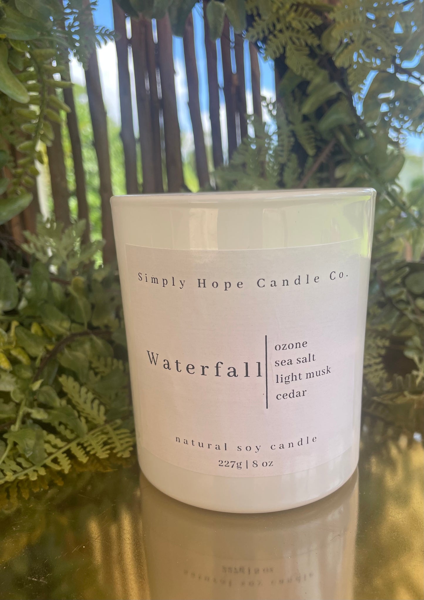 Soy Wax Candle, Waterfall Scent, All Natural, Home Decor, Gift for Her, Non-Toxic, Fresh Scent Candle, Hand Poured Candle