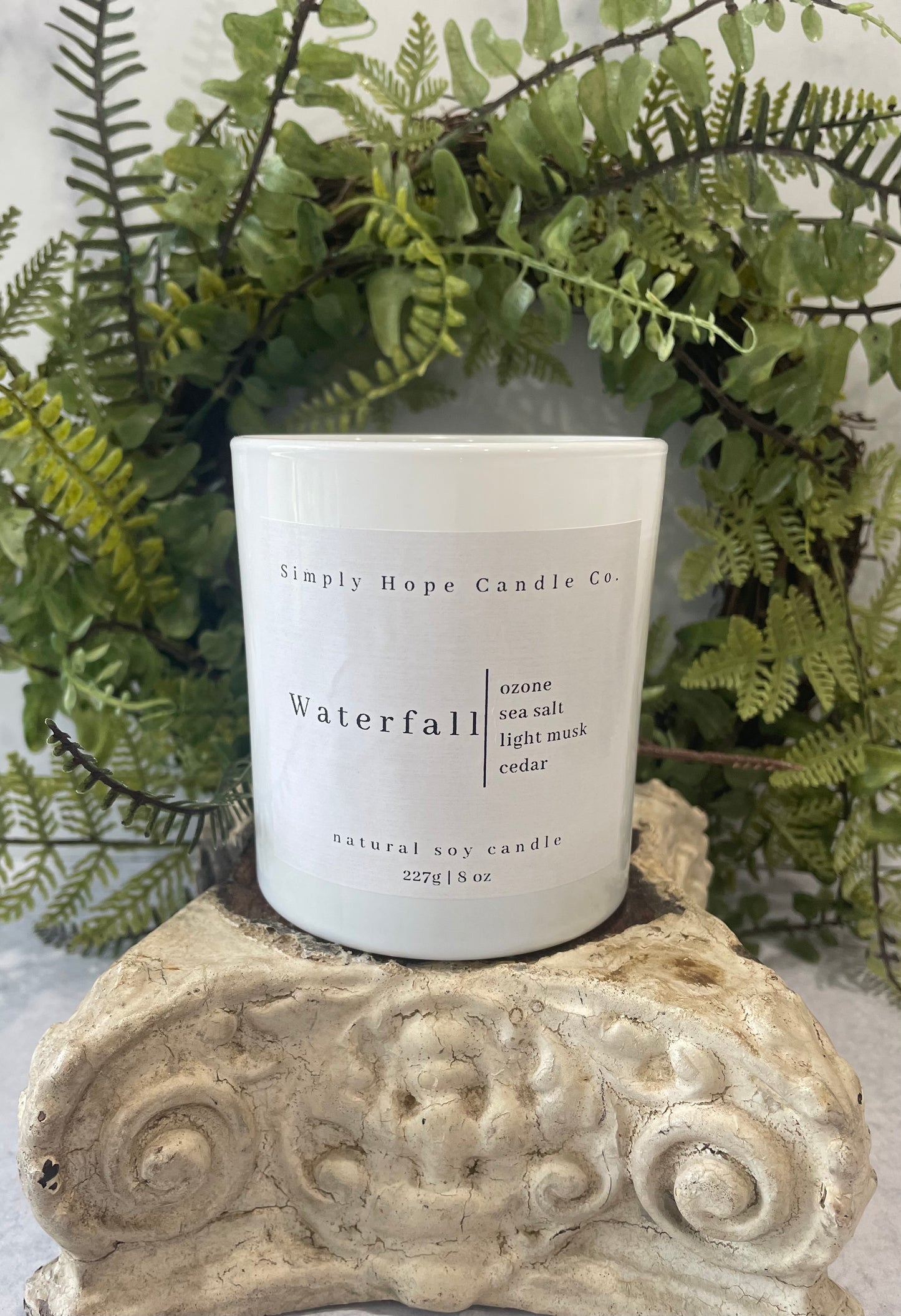 Soy Wax Candle, Waterfall Scent, All Natural, Home Decor, Gift for Her, Non-Toxic, Fresh Scent Candle, Hand Poured Candle