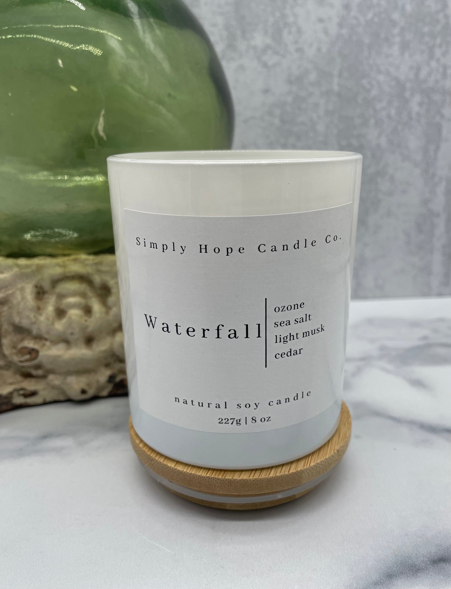 Soy Wax Candle, Waterfall Scent, All Natural, Home Decor, Gift for Her, Non-Toxic, Fresh Scent Candle, Hand Poured Candle