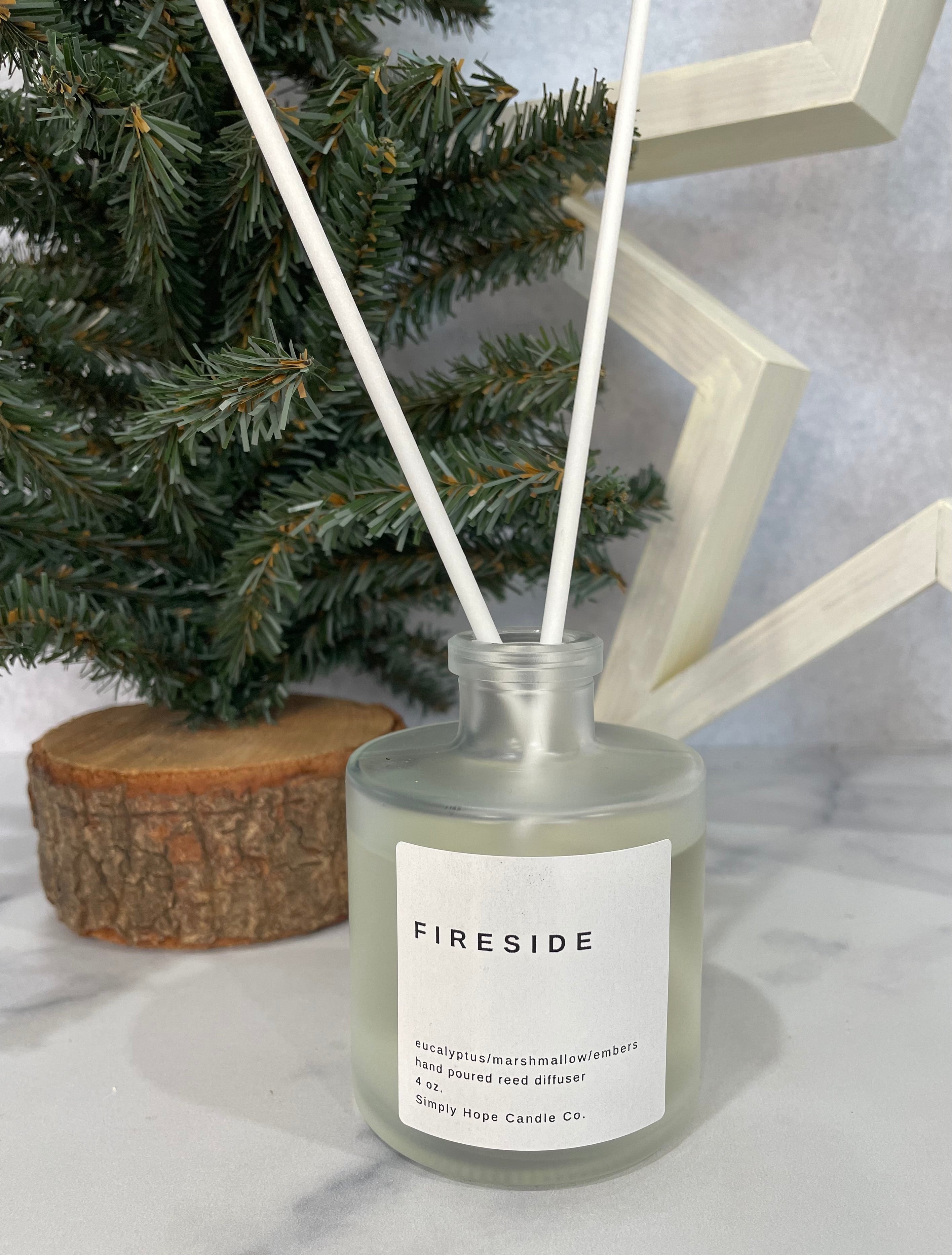 Fireside Reed Diffuser 5 oz (eucalyptus + marshmallow + patchouli + embers)