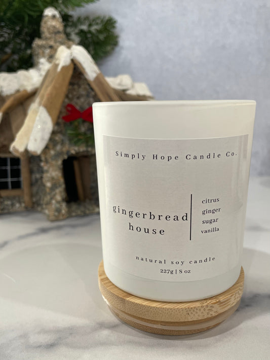 Handmade Soy Wax Candle Gingerbread  House Gift Small Batch Aromatherapy Christmas Holidays Winter