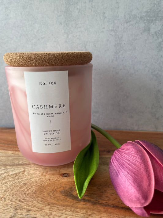 Soy Wax Candle, Cashmere Scent, All Natural, Home Decor, Gift for Her, Hostess Gift, Non-Toxic, Fresh Scent Candle, Hand Made Candle