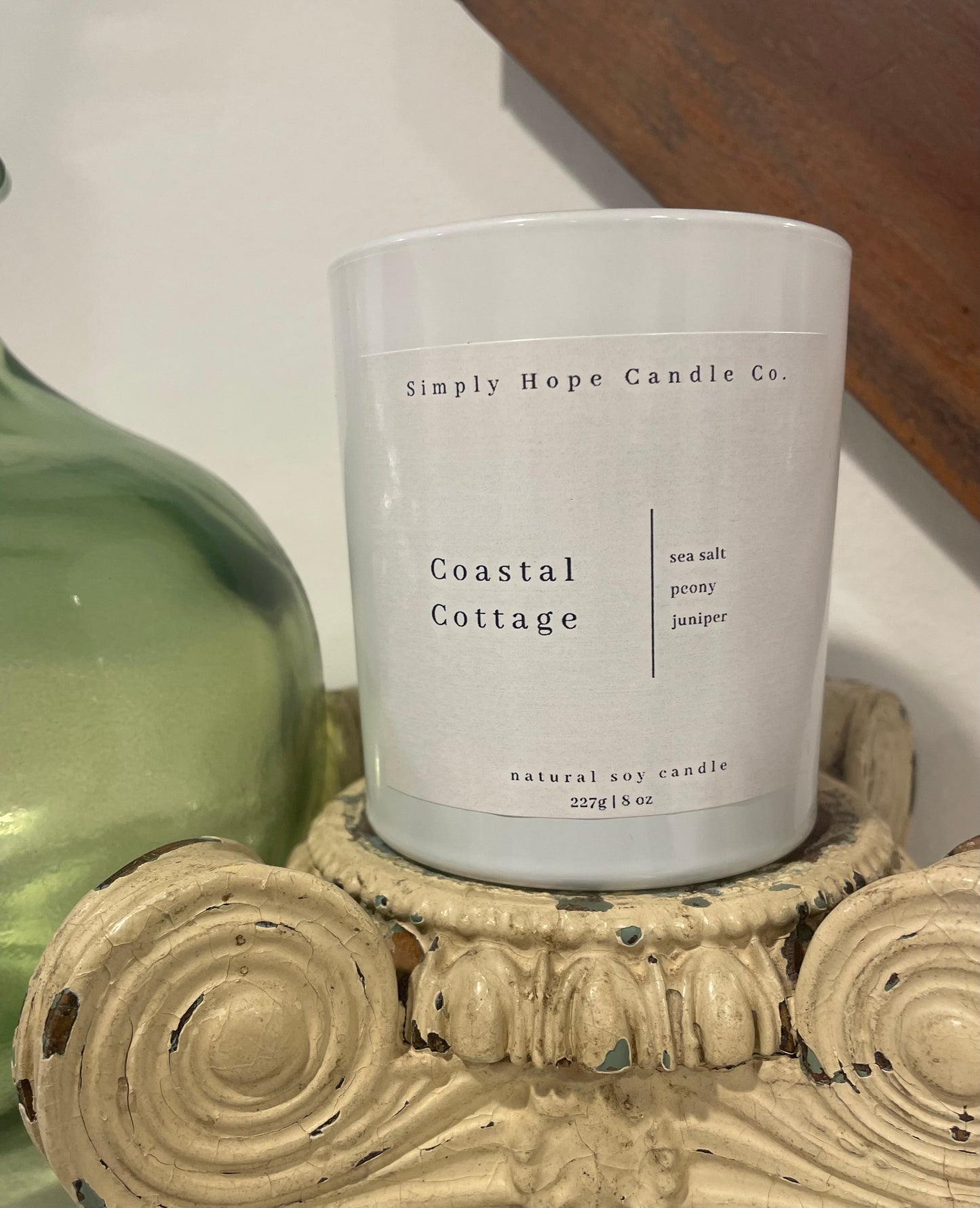 Soy Wax Candle, Coastal Cottage Scent, All Natural, Home Decor, Gift for Her, Hostess Gift, Non-Toxic, Fresh Scent Candle, Beach Scent