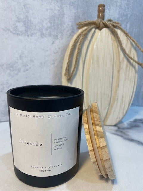 Handmade Soy Wax Candle Fireside Gift Small Batch Aromatherapy Autumn Fall