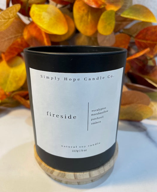 Handmade Soy Wax Candle Fireside Gift Small Batch Aromatherapy Autumn Fall