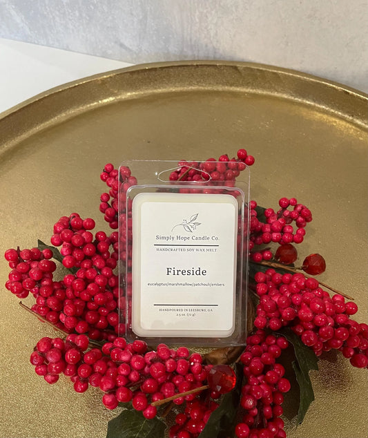 Handmade Scented Soy Wax Melts Fireside Hand poured Small Batch All-Natural Gift Christmas Holiday Winter