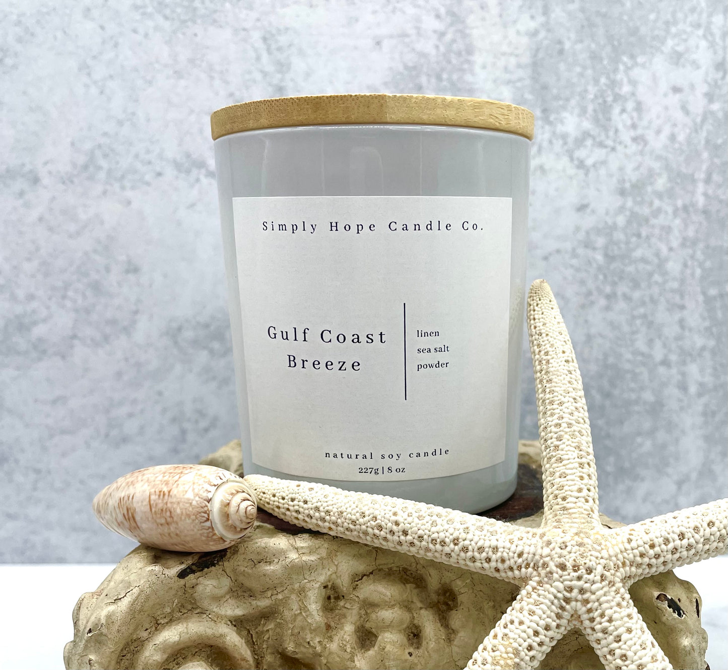 Soy Wax Candle, Gulf Coast Breeze Scent, All Natural, Home Decor, Gift for Her, Hostess Gift, Non-Toxic, Fresh Scent Candle, Hand Poured
