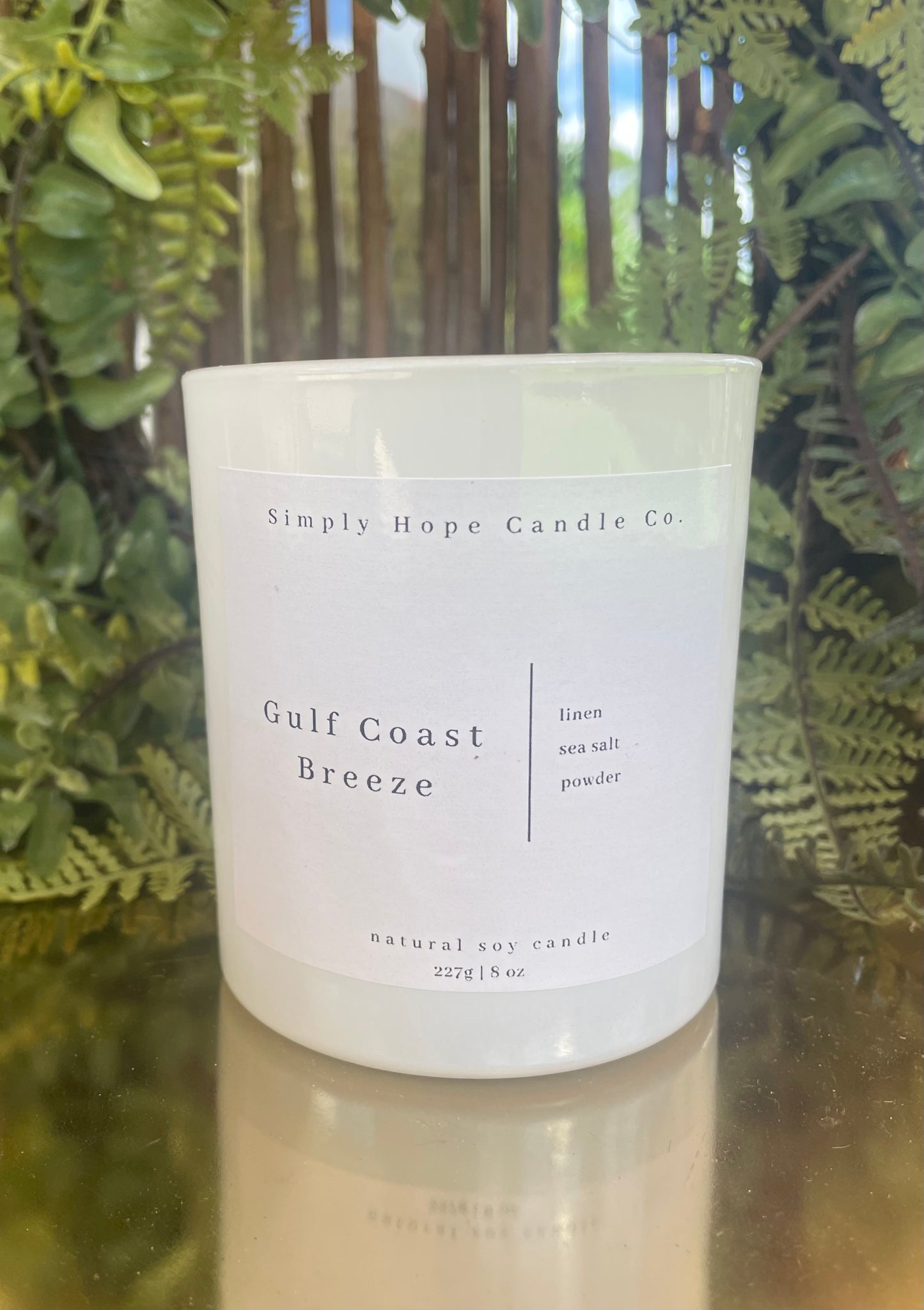 Soy Wax Candle, Gulf Coast Breeze Scent, All Natural, Home Decor, Gift for Her, Hostess Gift, Non-Toxic, Fresh Scent Candle, Hand Poured
