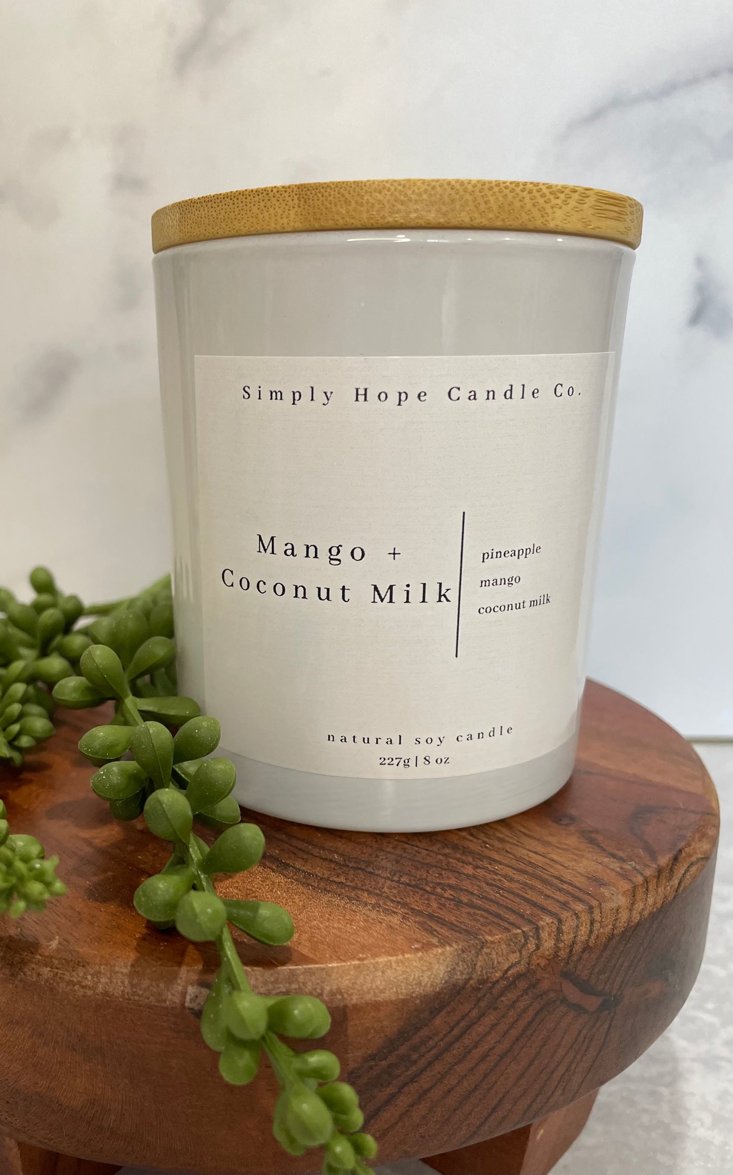 Soy Wax Candle, Mango + Coconut Milk Scent, All Natural, Home Decor, Gift for Her, Hostess Gift, Non-Toxic, Citrus Scent Candle
