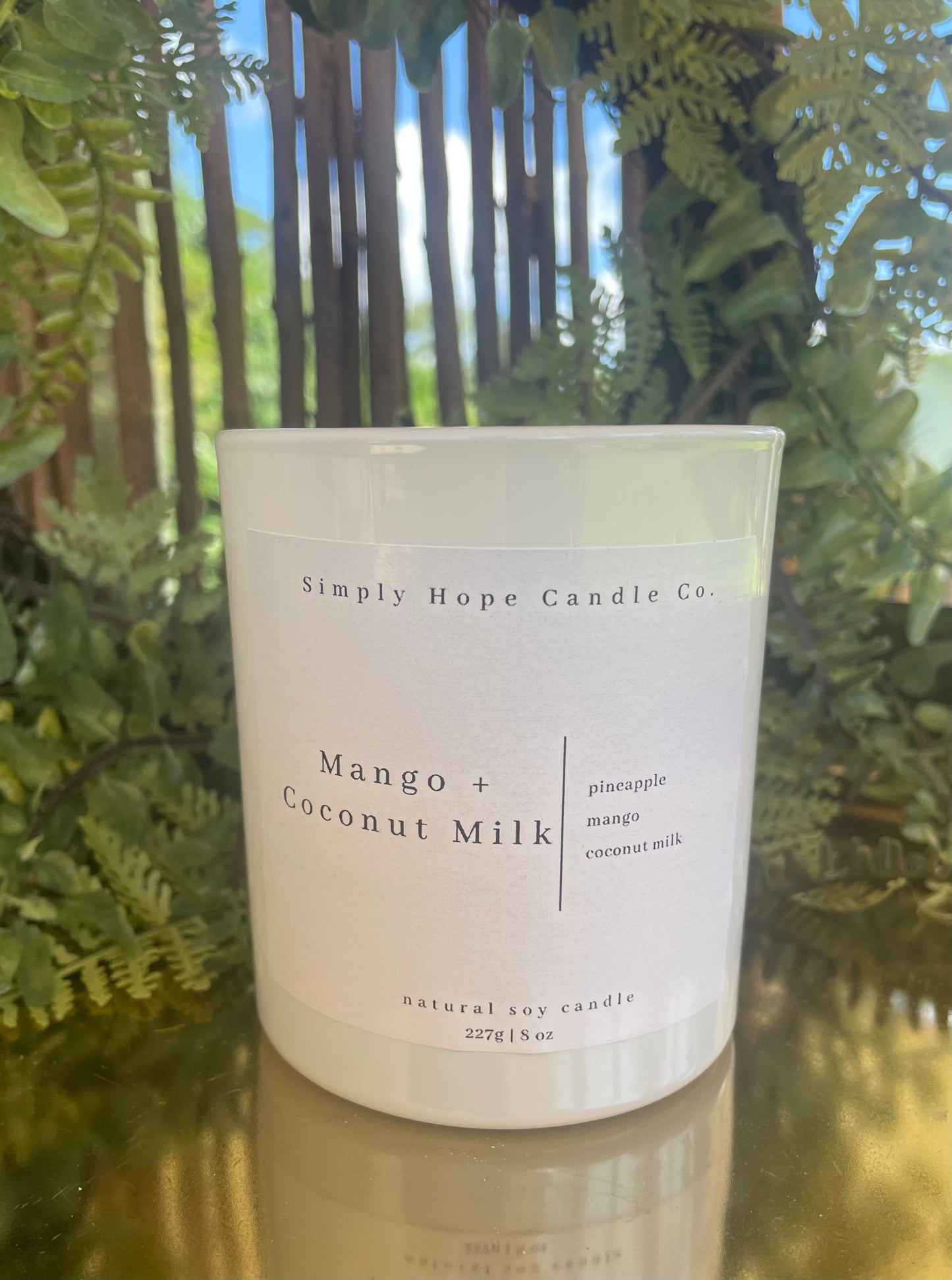 Soy Wax Candle, Mango + Coconut Milk Scent, All Natural, Home Decor, Gift for Her, Hostess Gift, Non-Toxic, Citrus Scent Candle
