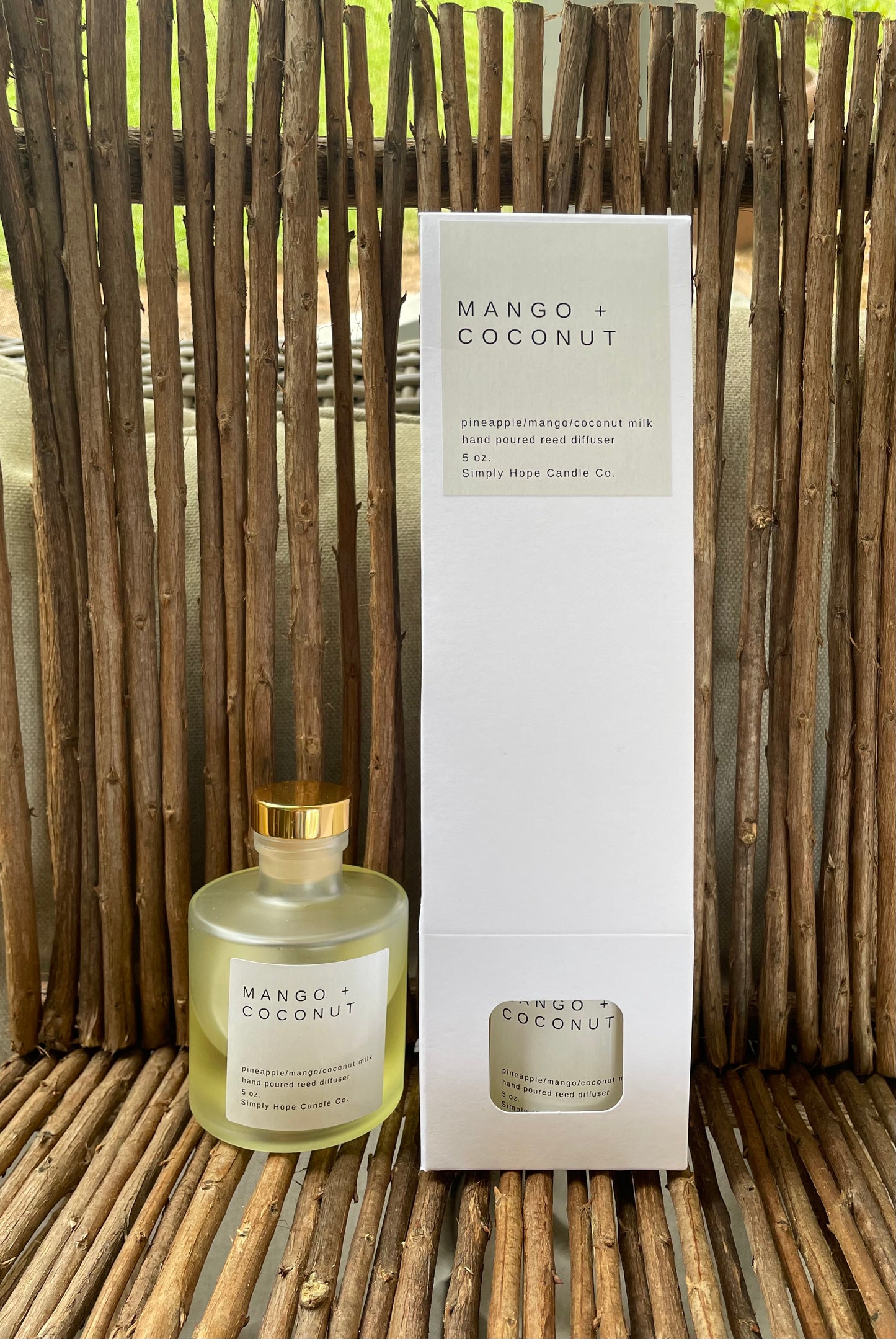 Reed Diffuser Mango + Coconut Milk All Natural Non Toxic Aromatherapy Gift Home Decor