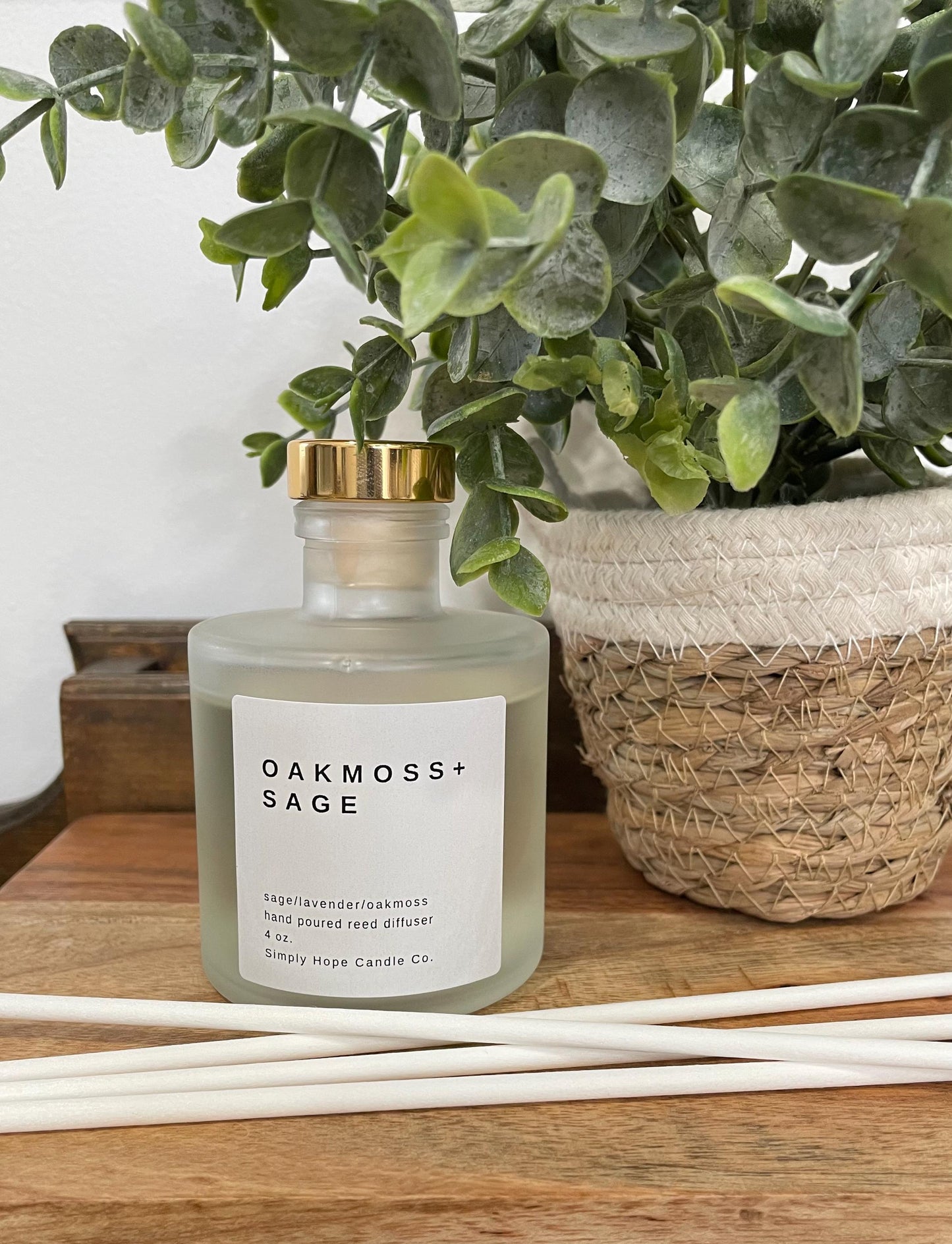 Reed Diffuser Oakmoss + Sage All Natural Non Toxic Aromatherapy Gift Home Decor