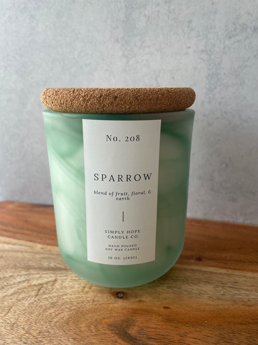 Soy Wax Candle, Sparrow Scent, All Natural, Home Decor, Gift for Her, Hostess Gift, Non-Toxic, Fresh Scent Candle, Hand Made Candle