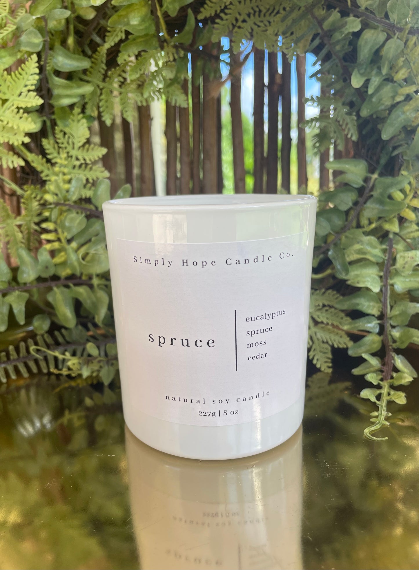Soy Wax Candle, Spruce Scent, All Natural, Home Decor, Gift for Her, Hostess Gift, Non-Toxic, Fresh Scent Candle, Hand Made Candle
