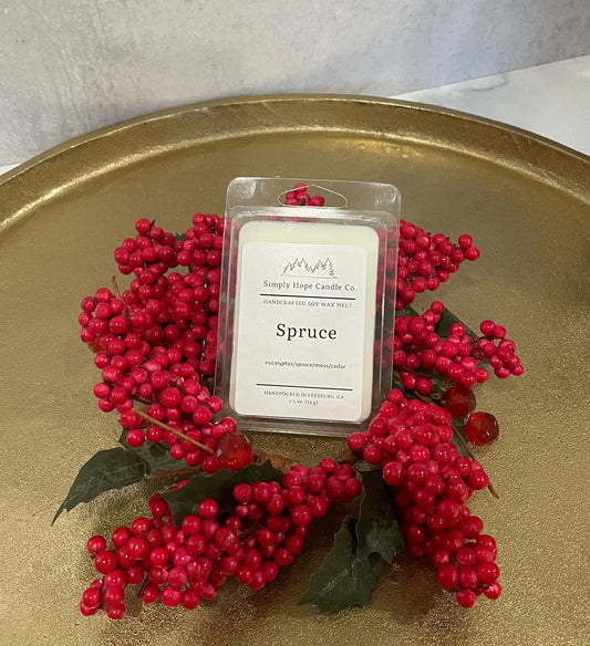 Handmade Scented Soy Wax Melts Spruce Hand poured Small Batch All-Natural Gift Christmas Holiday Winter