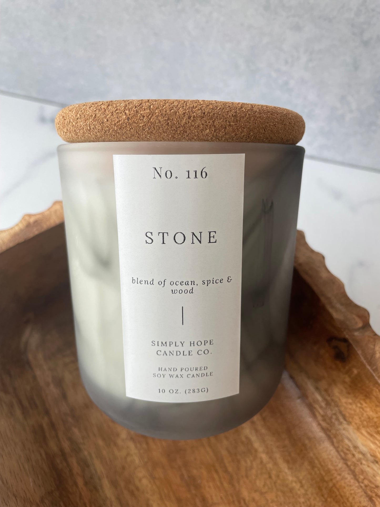 Soy Wax Candle, Stone Scent, All Natural, Home Decor, Gift for Her, Hostess Gift, Non-Toxic, Fresh Scent Candle, Hand Made Candle