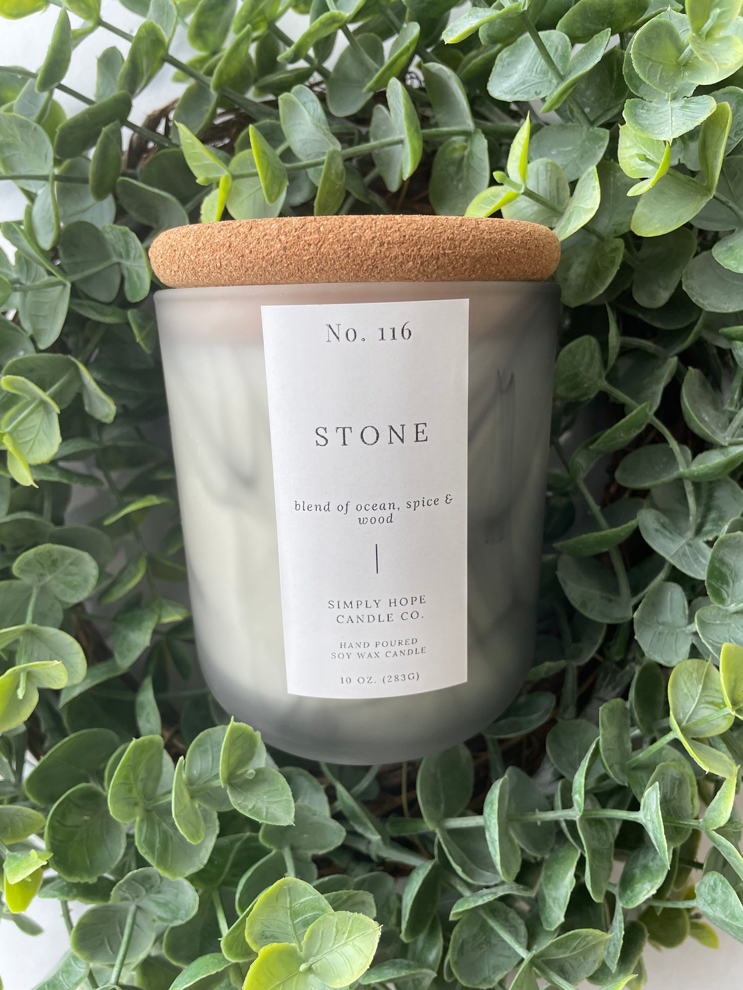 Soy Wax Candle, Stone Scent, All Natural, Home Decor, Gift for Her, Hostess Gift, Non-Toxic, Fresh Scent Candle, Hand Made Candle