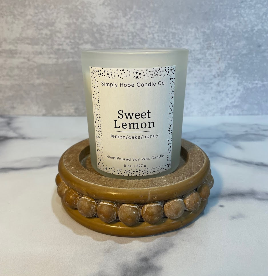 Handmade Soy Wax Candle Sweet Lemon Gift Small Batch Aromatherapy