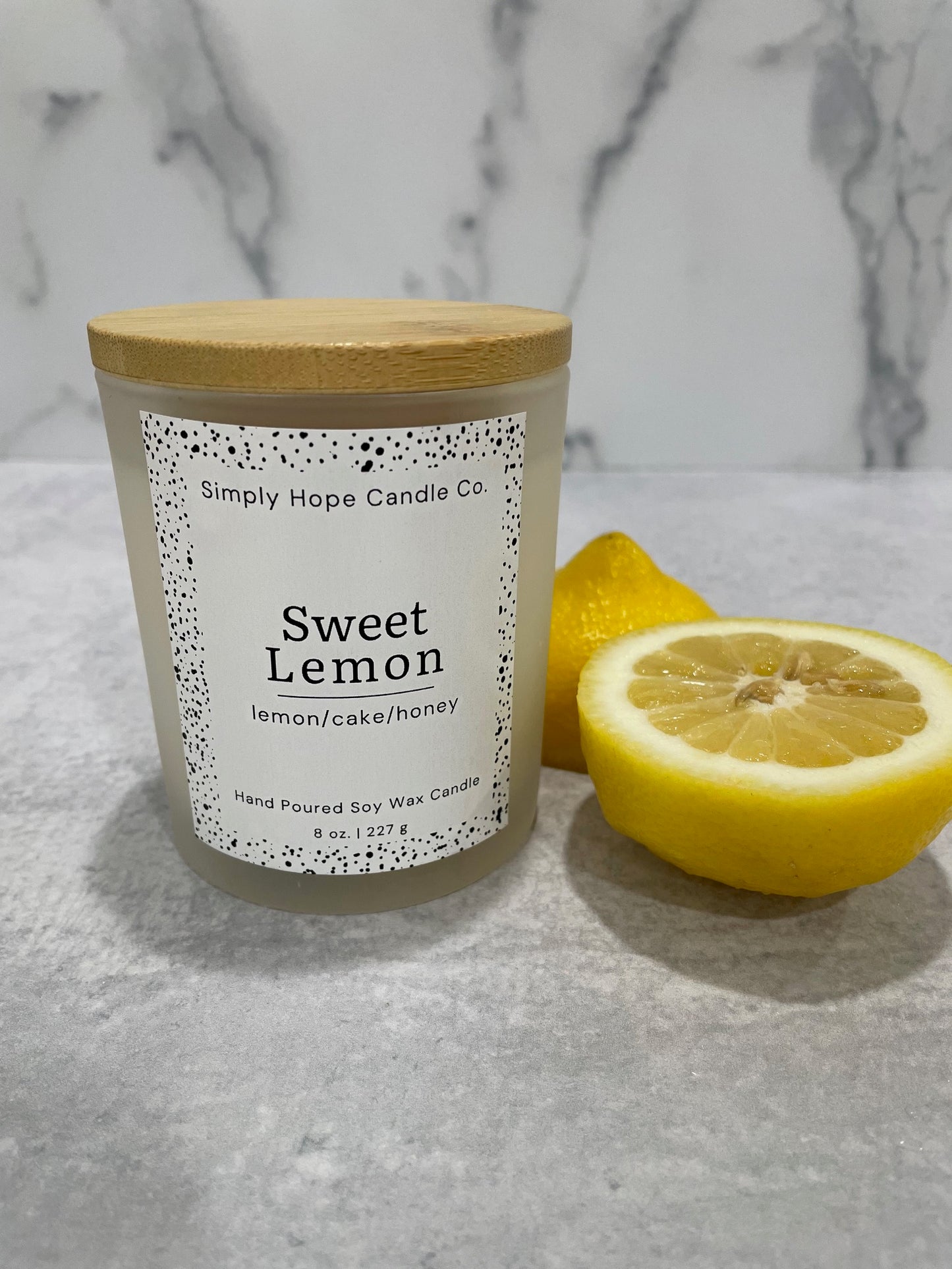 Handmade Soy Wax Candle Sweet Lemon Gift Small Batch Aromatherapy