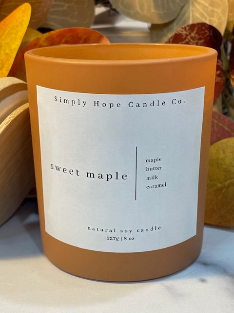 Handmade Soy Wax Candle Sweet Maple Gift Small Batch Aromatherapy Autumn Fall