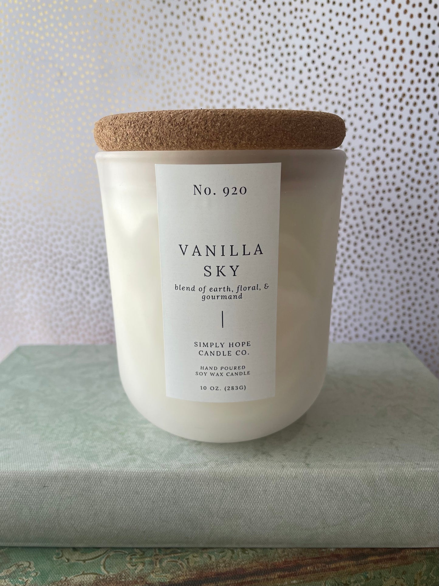 Soy Wax Candle, Vanilla Sky Scent, All Natural, Home Decor, Gift for Her, Hostess Gift, Non-Toxic, Fresh Scent Candle, Hand Made Candle