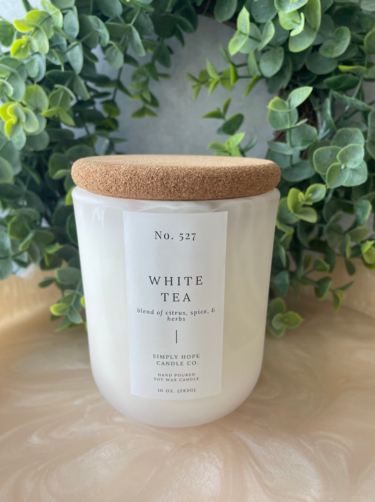 Soy Wax Candle, White Tea Scent, All Natural, Home Decor, Gift for Her, Hostess Gift, Non-Toxic, Fresh Scent Candle, Hand Made Candle