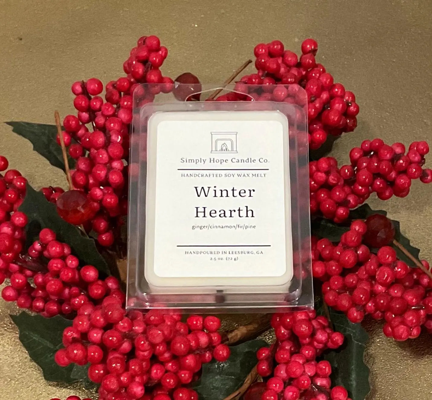 Handmade Scented Soy Wax Melts Winter Hearth Hand poured Small Batch All-Natural Gift Christmas Holiday Winter